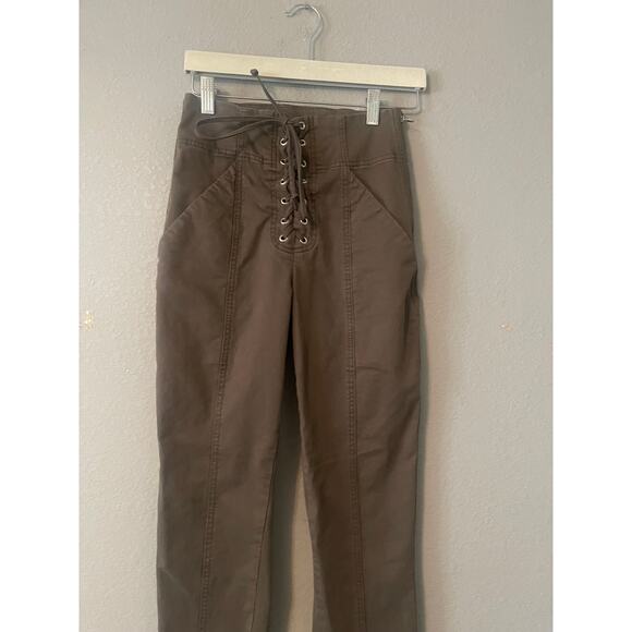 A.L.C Kyle High-rise Lace-Up Cropped Pants 0 - Picture 6 of 10